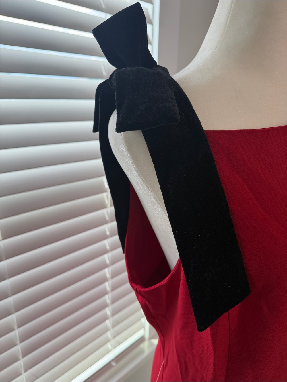 NWT Astr the Label Red Mini Dress with Black Bow Straps - Picture 7 of 7